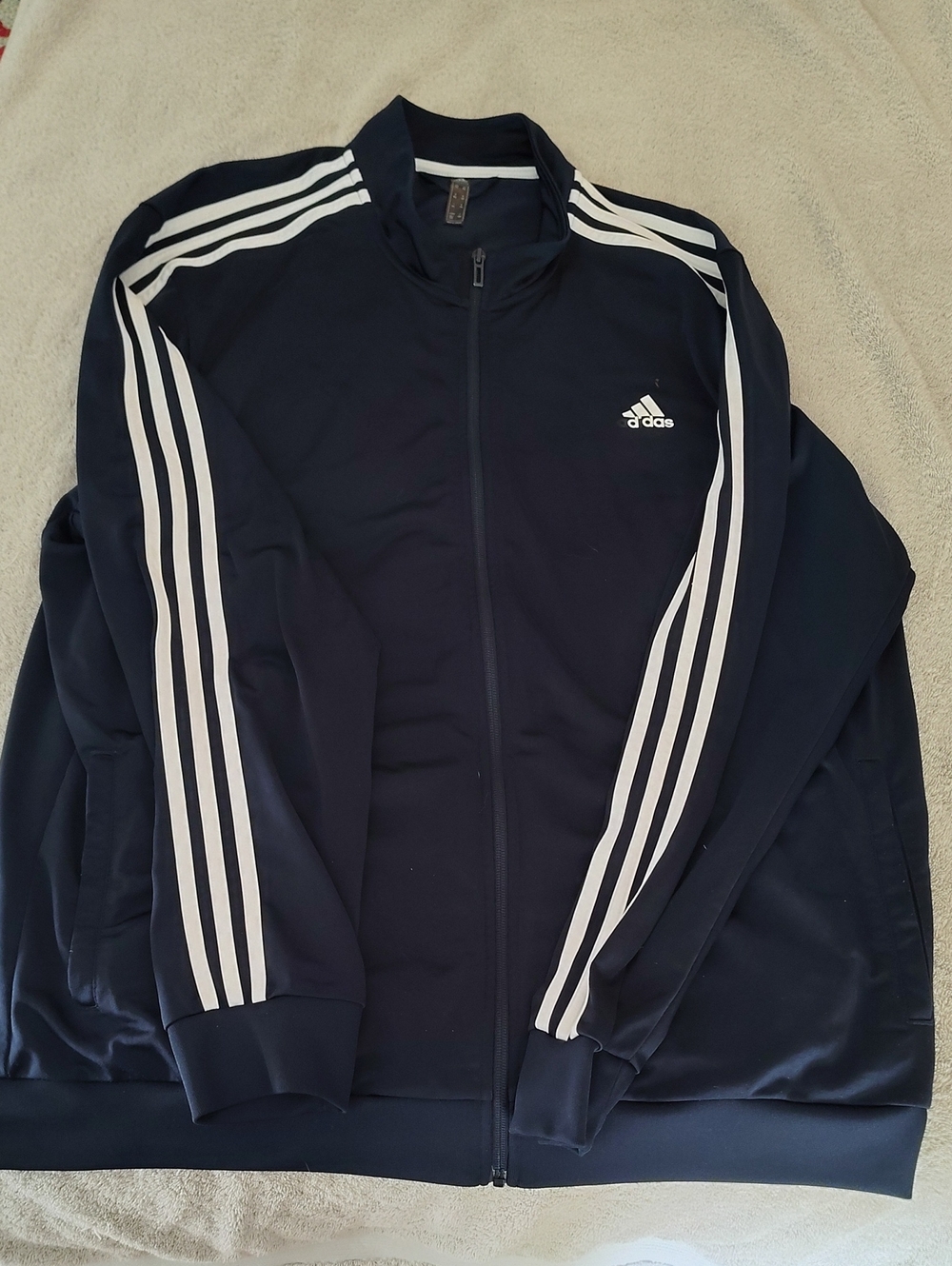 adidas Navy and White Full-Zip Track Jacket Only